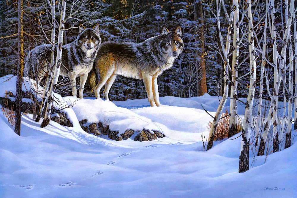 Canvas painting new 1 piece New Thomas Kinkade Snow Forest