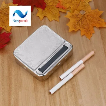 

10pcs/lot Portable Metal Cigarette Tobacco Roller Durable Rolling Machine Box Case Tin Cigarette Maker (Silver)