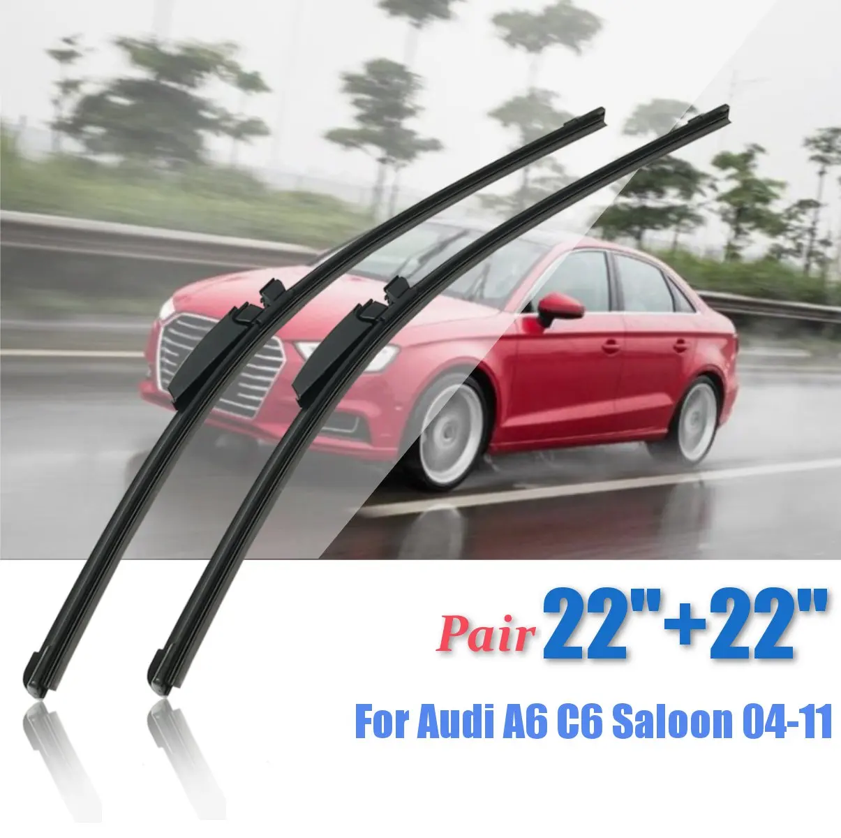 Pair 22 Inch Front Window Windscreen Wiper Blades Replacement For Audi