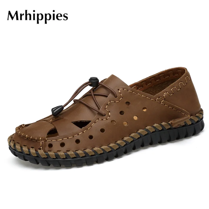 Mrhippies мужские летние босоножки нескользкая подошва натуральная кожа мягкая