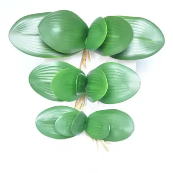 

Artificial Butterfly Orchid stem leaves Faux foliage flower arrangment plants DIY home decoration Orchids flowers leaf wreath