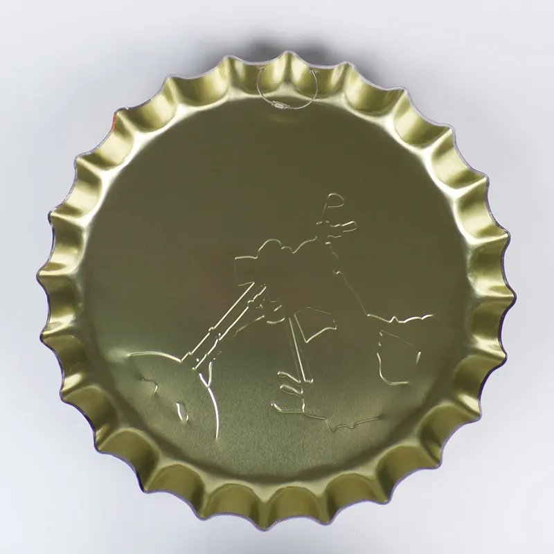 Billig Zinn Motorrad Zeichen Relief Runde Flasche Kappe Vintage Zinn Zeichen Bar Pub Home Wand Decor Metall Kunst Poster 3D Stil 40 CM