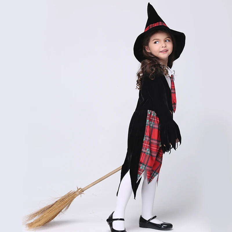 

New Girl Witch Suit Costumes Halloween Witch Party Costume Masquerade Old Witch Cosplay Performance Set for Girls EK121