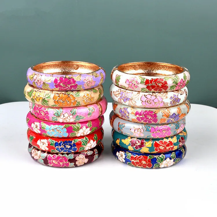 wholesale 10PCS Cloisonne bracelet ethnic han edition gold plated