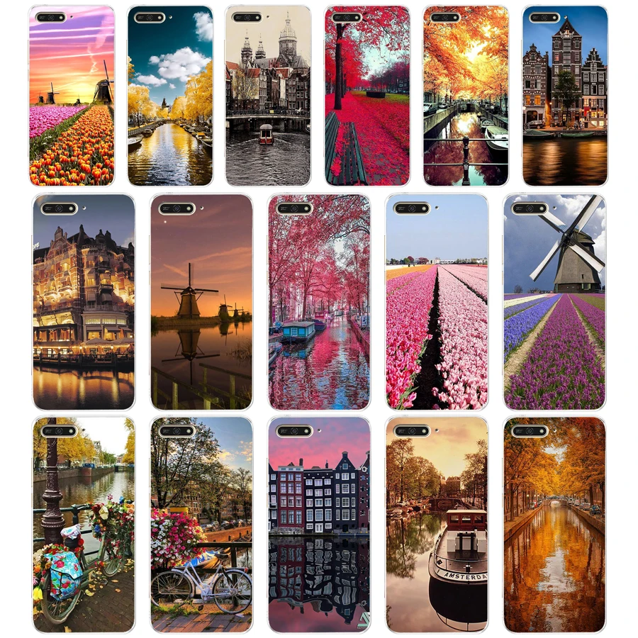 149AQ Travelling Amsterdam The Netherlands Soft Silicone Tpu Cover Case for huawei Honor 7a pro 7x play 5.45 5.7 inch case | Мобильные
