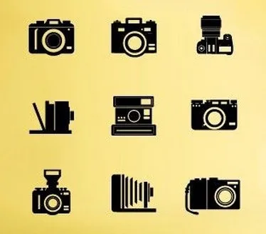 New Photo Camera Vinyl Wall Decal Studio Salon Retro