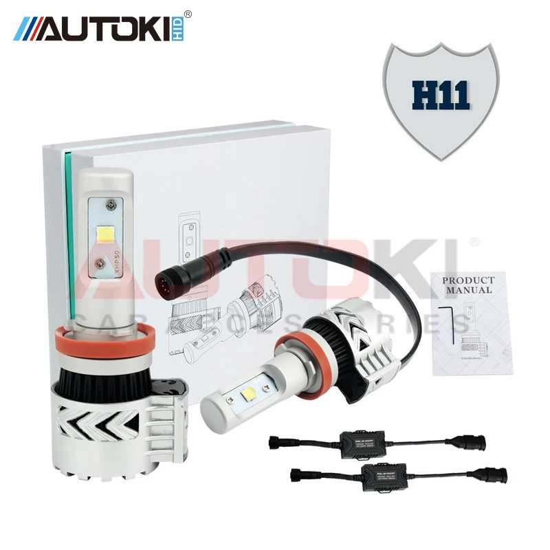 Autoki супер яркие светодиодный ные фары H11 H4 H7 H13 72 Вт 12000 лм C REE XHP50 комплект для