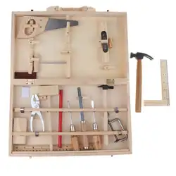 Плотницкие Инструменты с деревянной коробкой строительство DIY рука-глаз координации образовательные игрушечные аксессуары для детей Дети