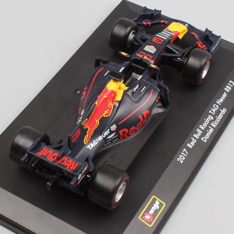 Veículos de Brinquedo em Miniatura Bburago Bull Racing Rb13 n° 3 Daniel 33 Diecasts Racer & Modelo Escala Carros Crianças 1:32 Red 8 veículos de brinquedo em miniatura modelo escala carros crianças