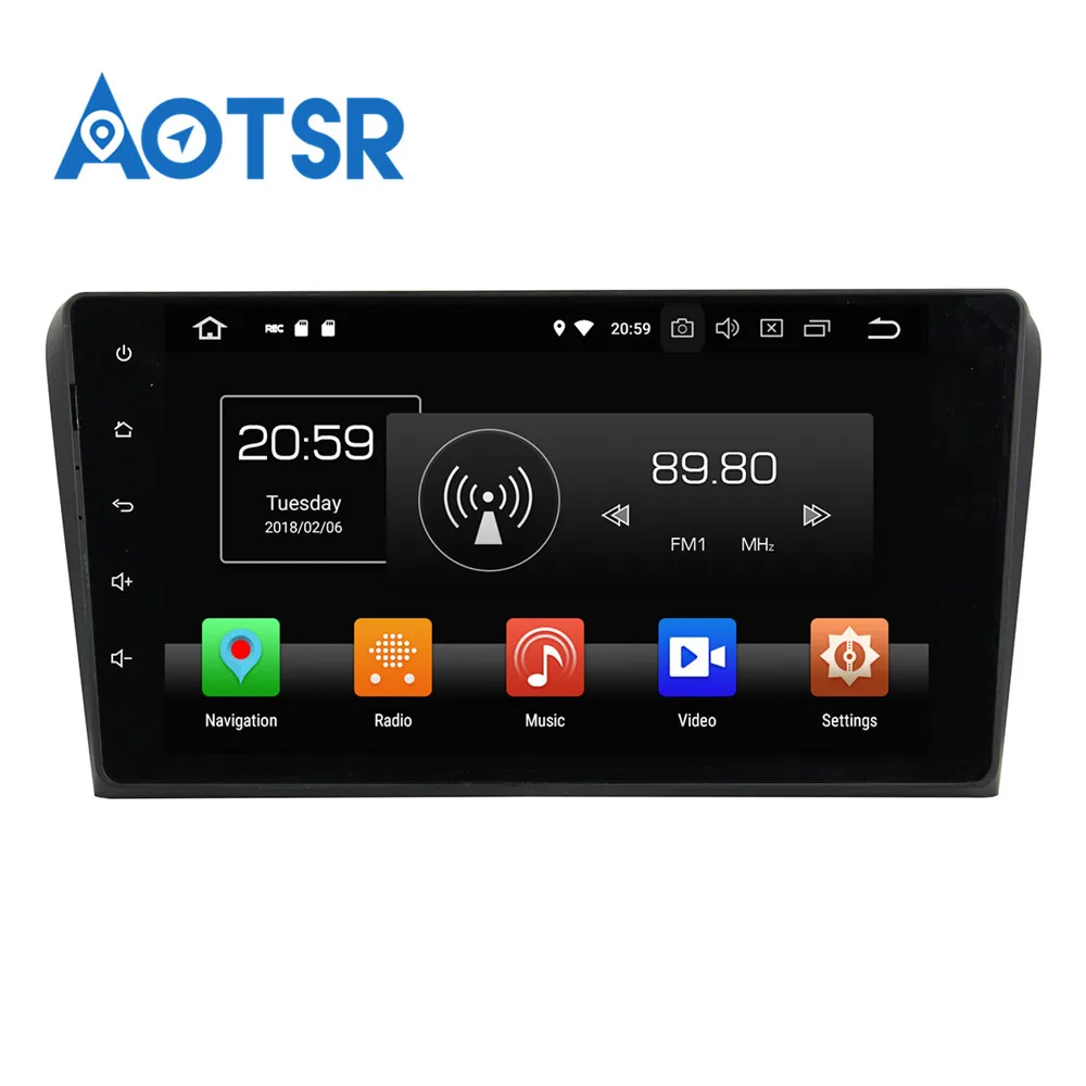 Top Android 8.0 4+32G Car DVD Player GPS navigation For Mazda 3 2004-2009 headunit multimedia player tape recorder 8 core radio IPS 1