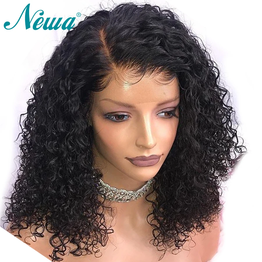 Newa Hair 13x6 Lace Front Human Hair Wigs With Baby Hair Glueless Curly Lace Front Wigs Pre Plucked Brazilian Remy Hair Wigs