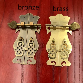 

14CM 18CM Antique Copper Furniture Straight Handle Chineses Classical Vintage Cabinet Handles Brass Wardrobe Door Knobs Pulls