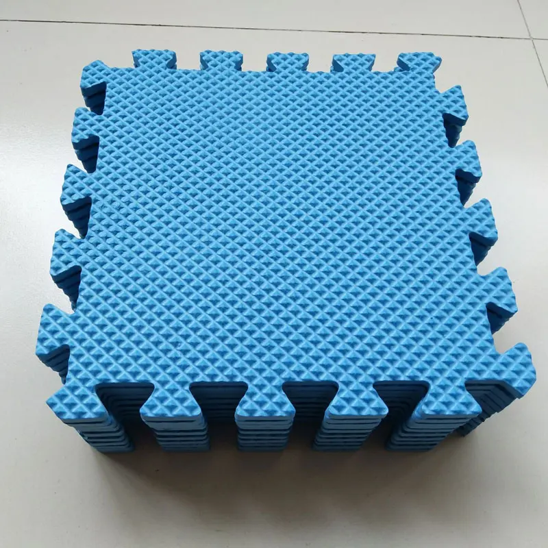 6 шт./лот, детский коврик-пазл из пены EVA с блокировкой, плитка для упражнений, напольный ковер для детей, 30 см X 30 см, толщина 0,8 см - Цвет: blue