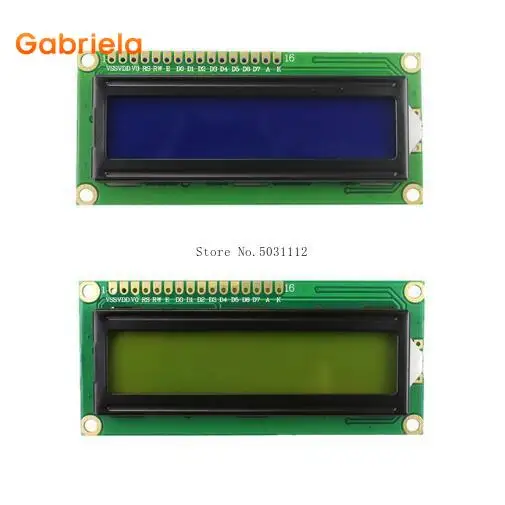 Huanglvping 1602 lcd 1602A lcd-1602-5V5V черный шрифт с подсветкой