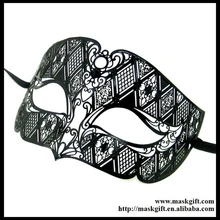 MD005-BK Мужская маска дизайн Венецианский металлический лазер вырезанные мужские маскарадные маски для балла без ристонов