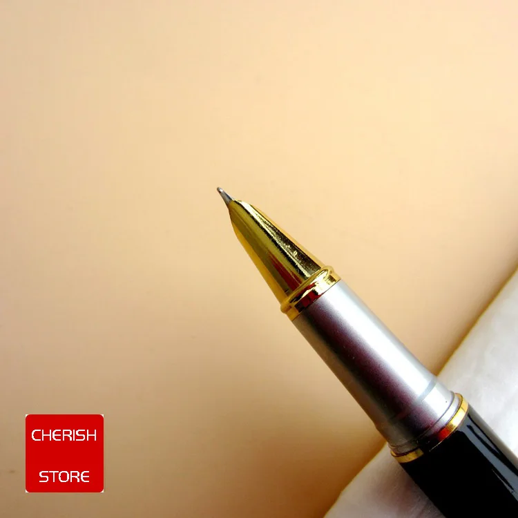 Jinhao 9009 черная и Золотая Роскошная Бриллиантовая дополнительный тонкий наконечник авторучка для денег 0,38 мм чернильные ручки для письма