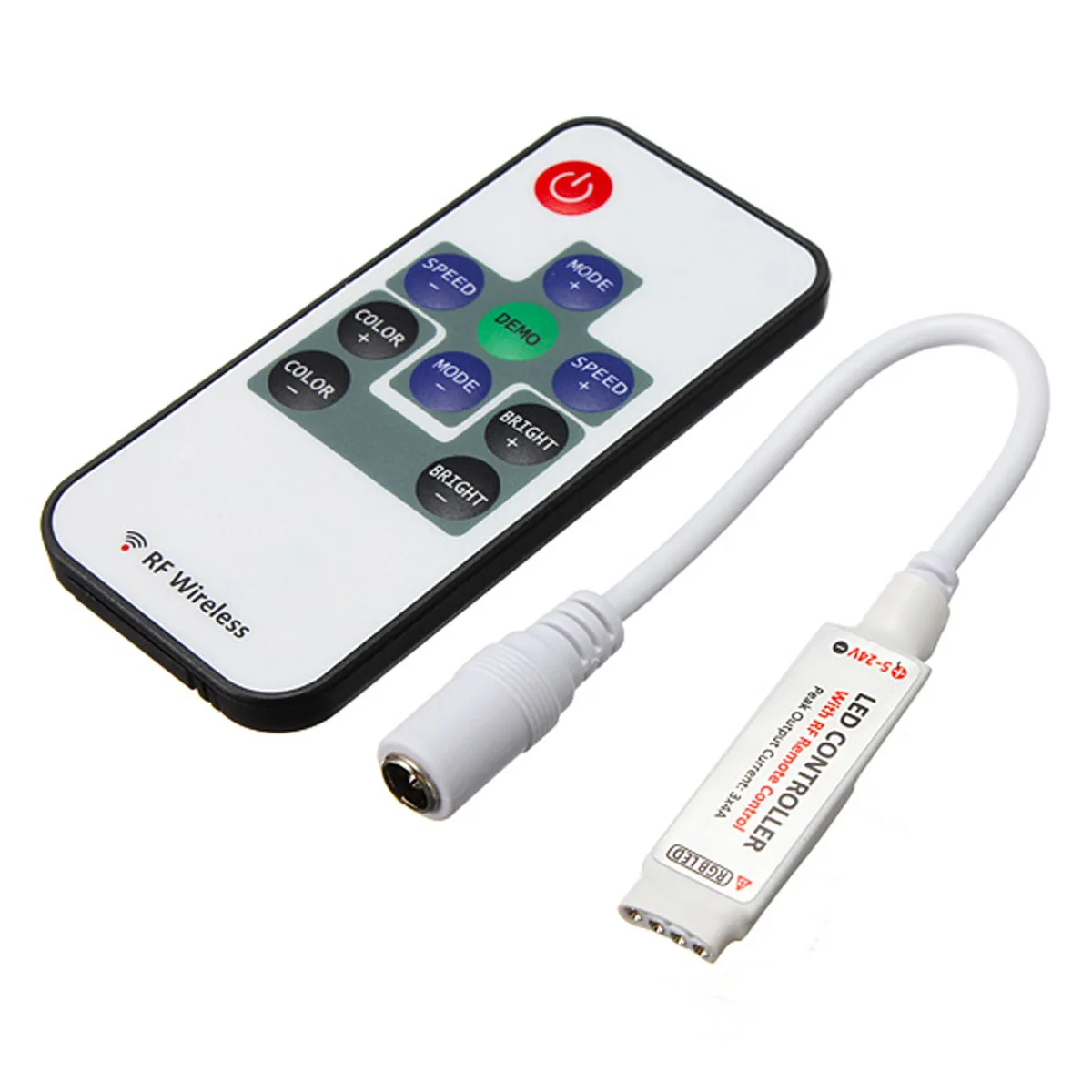 

Jiawen 10 Key LED RGB Light Strip RF Remote Controller(DC5~24V)