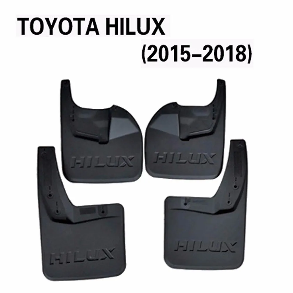 

4PCS Rear & Front Car Accessory Mudguard Fender Mud Flaps Splash Guard Black Fit for TOYOTA HILUX 15-18