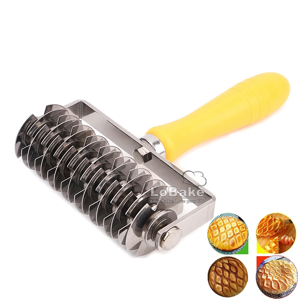 

New high quality plastic handle Stainless Steel roller lattice biscuit pie pizza net cutter dough slicer DIY baking tools