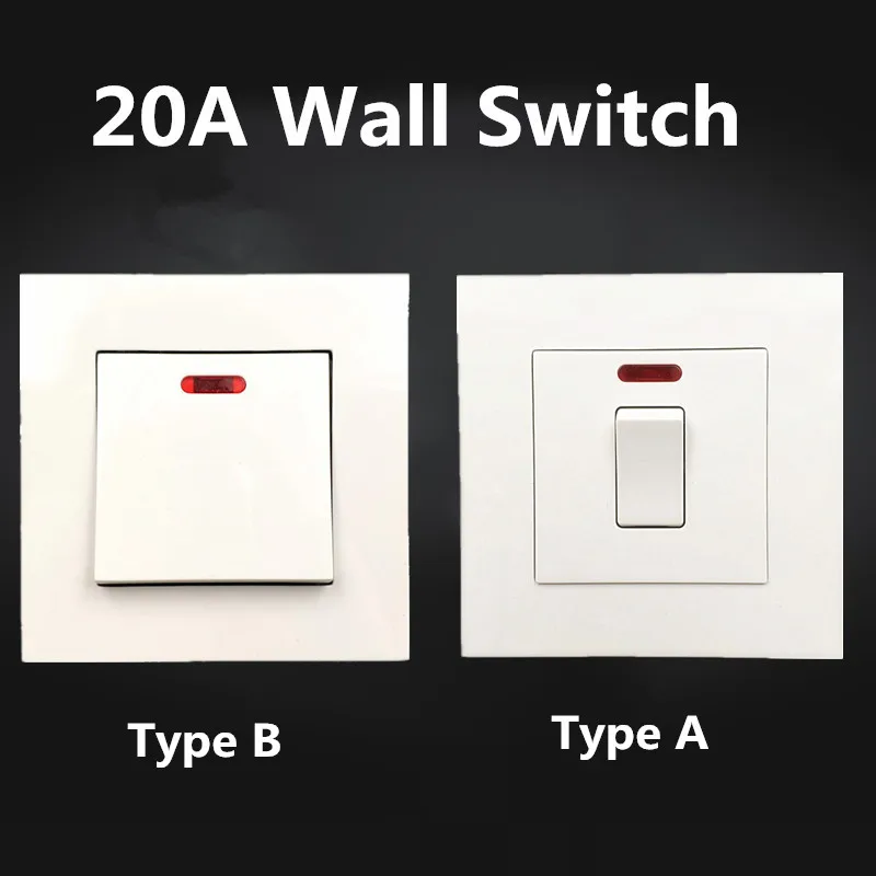 

1 Gang 20A Switch With Kitchen Water Heater On / Off Wall Switch Air Condition Interruptor. Water Heater Geyser