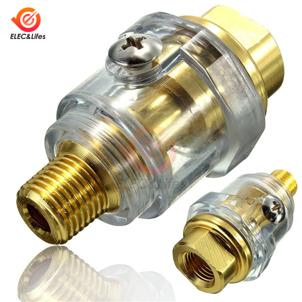 

1/4 Inch NPT In-Line Oiler Lubricator for Pneumatic Tool and Air Tool Compressor Pipe Hose Oiler Automatic Oiling with Filter