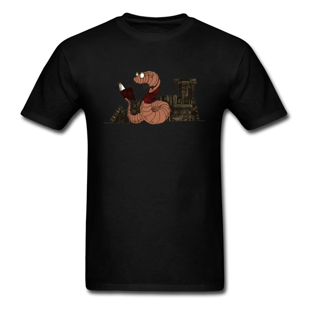 Company Men's Top T-shirts O-Neck Short Sleeve Cotton Bookworm Tops Tees Custom Tops Shirts Drop Shipping Bookworm black