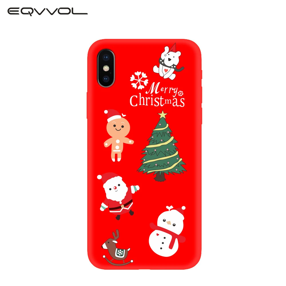Eqvvol Новый Рождественский подарок чехол для телефона iPhone XS Max X XR 8 7 6 6s Plus Санта