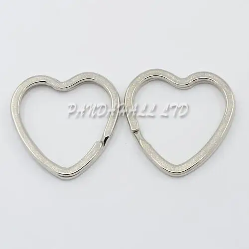 

Iron Split Key Rings, Valentine's Jewelry Findings, Heart, Platinum Color, about 31mm in diameter, 3mm thick, 25mm inner