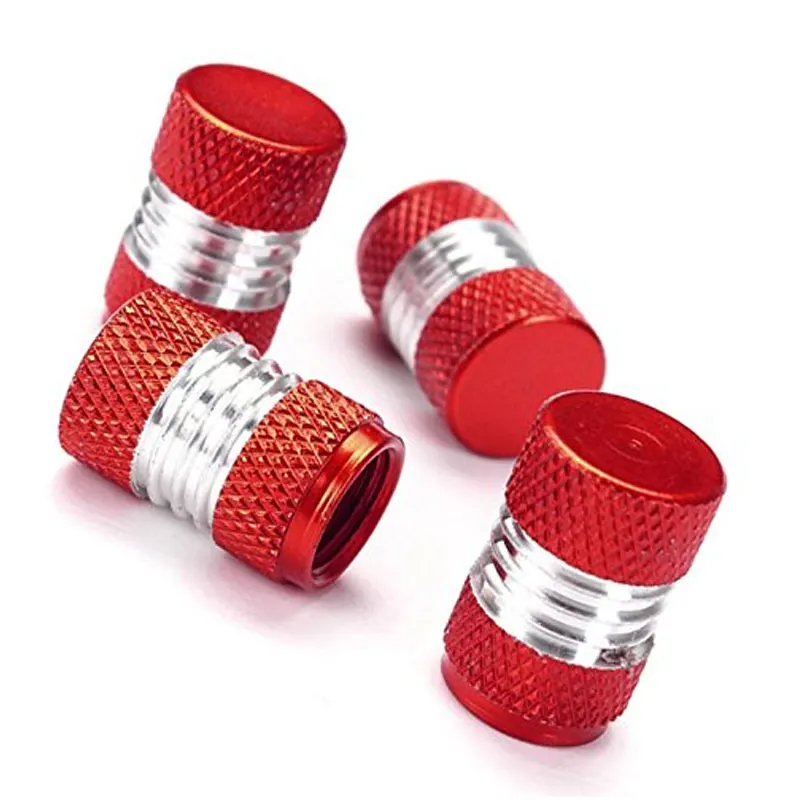 Dsycar 4Pcs/Lot Silver Car Tire Valve Stems Cap Knurling Style Tire