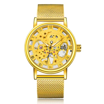 

Top Brand SEWOR Luxury Fashion Casual Stainless Steel Men Mechanical Watch Skeleton Hand Wind Watch For Men Dress Wristwatch