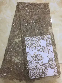 

African French Lace Fabric with sequins High Quality African Tulle Lace Fabric with sequins 5yards white sequin lace fabric