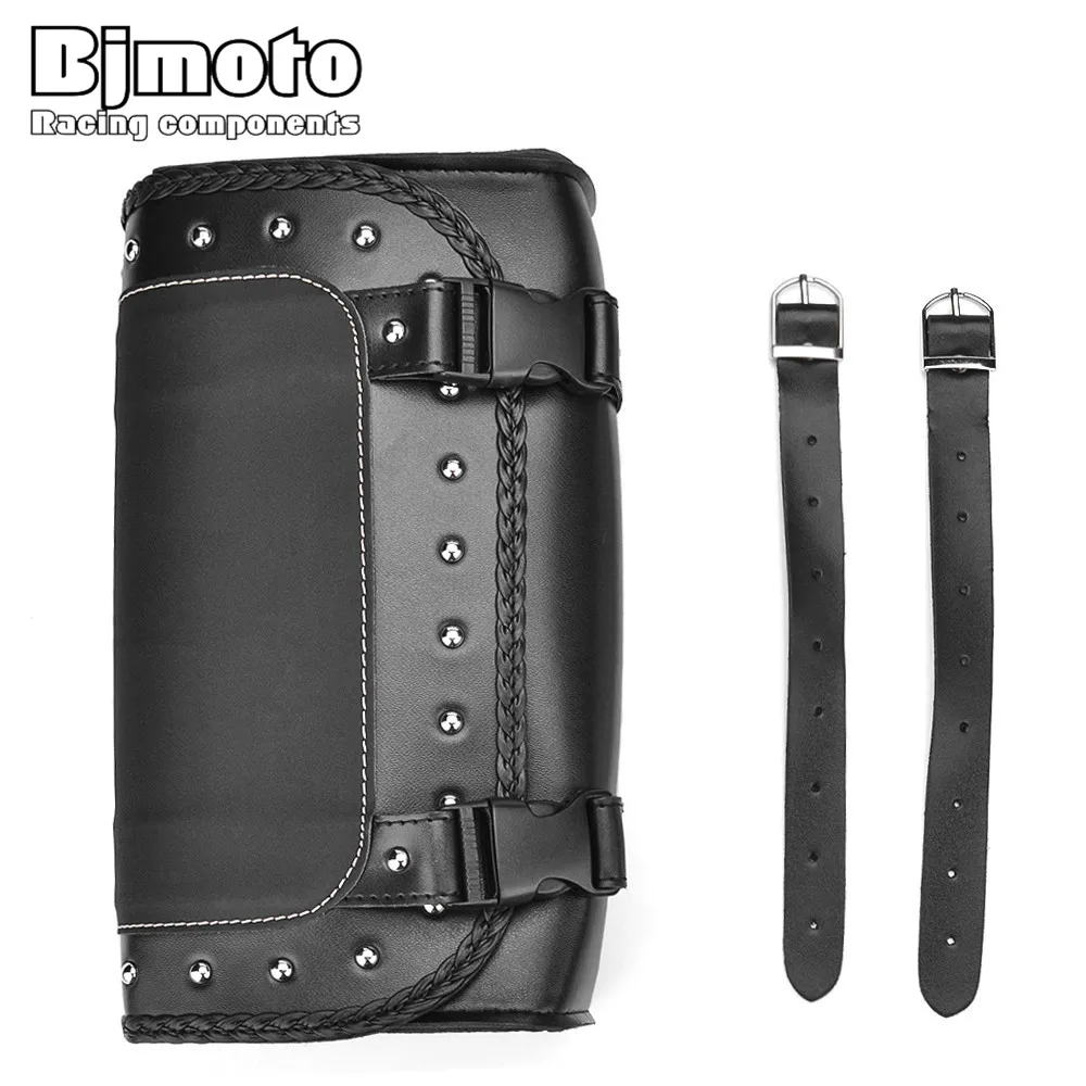 BJMOTO черная мотоциклетная Сумка седло сумка из искусственной кожи багажные сумки