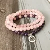 Hottest Woman Mala Necklace & bracelets For Women Rose Quartzs Amethysts Yoga Bracelet Mala Lotus 108 Beads Pink Bracelet ► Photo 3/6