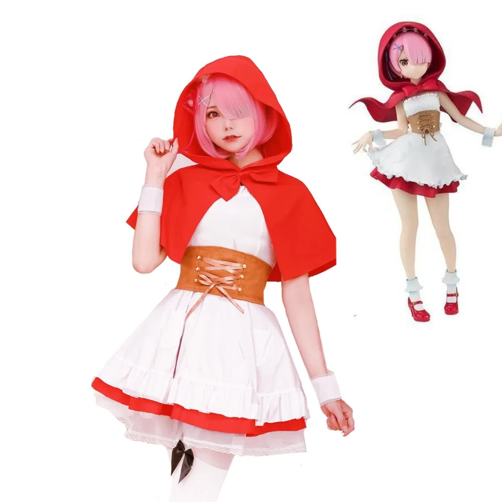 アニメ再 人生別の世界からゼロ Ram レム赤ずきんフードフルセットハロウィンの衣装 Aliexpress