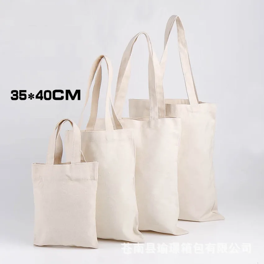 Cotton Canvas Shoulder Bag Eco Shopping Tote blank canvas shopping bag for DIY painting ...