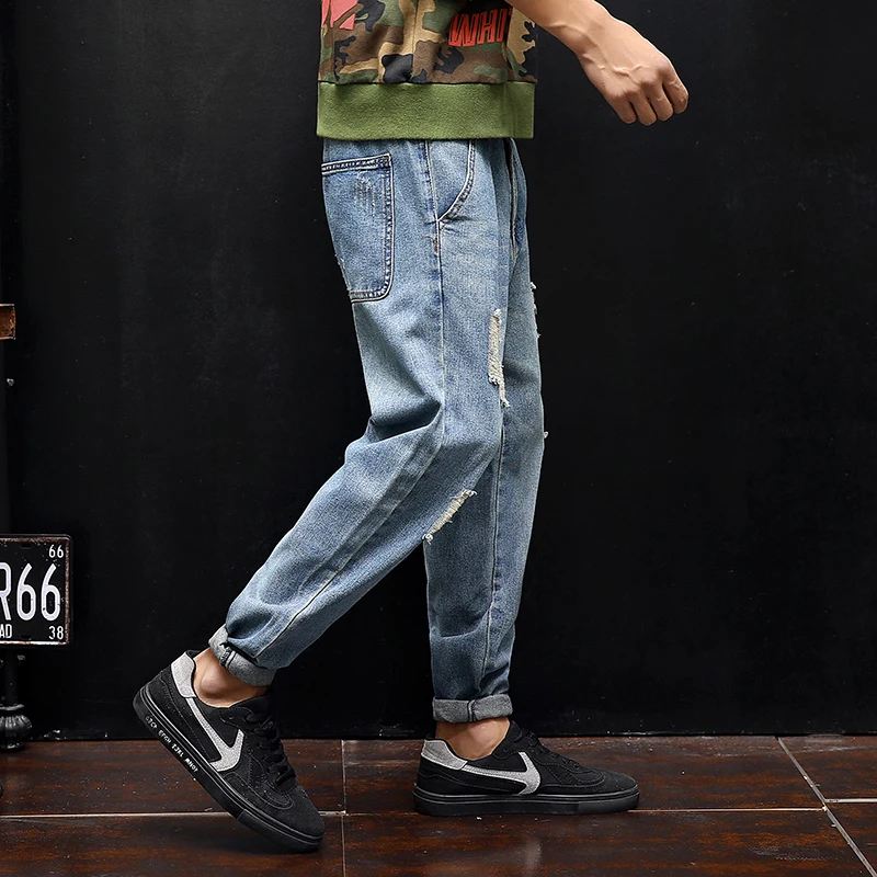 Новые мужские модные штаны мешковатые jeansQT6021-1-356 | Мужская одежда