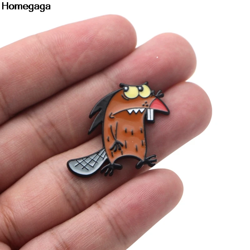 Homegaga Angry Beavers металлические цинковые эмалированные Булавки модные медали para рюкзак рубашка сумка броши значок для мужчин женщин D2024