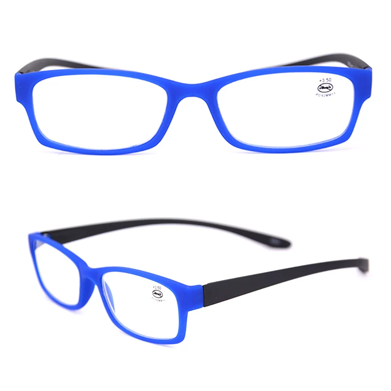 Женские очки для чтения с лямкой на шее для женщин и мужчин, красные дешевые мужские пластиковые очки для чтения, синие с тканью и мешочком, высокое качество, зеленые - Цвет оправы: C3 Blue