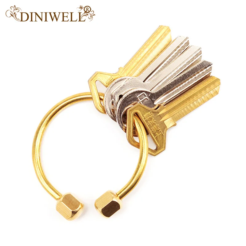 

DINIWELL Nordic Style Copper Key Ring Half Circle Storage Holder Simplicity style KeyChains For Man Woman