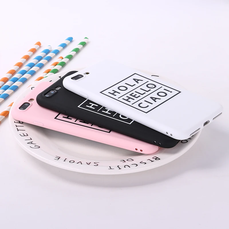 Мягкий ТПУ силиконовый матовый чехол Hola Hi с позитивными цитатами для iPhone 11 Pro Max 6 6S