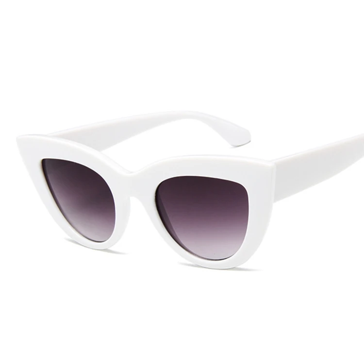 Модные милые сексуальные ретро солнцезащитные очки кошачий глаз женские винтажные брендовые дизайнерские Овальные Солнцезащитные очки кошачий глаз для женщин UV400 - Цвет линз: WhiteGray