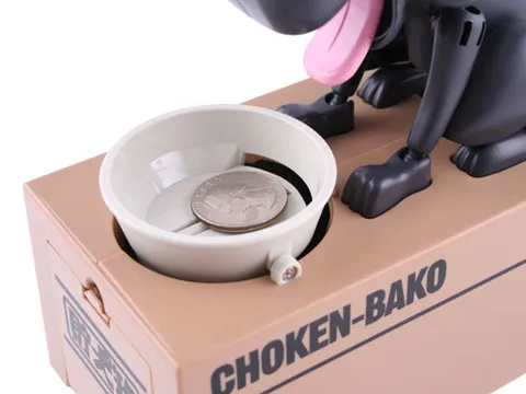 Бесплатная Доставка 1 Шт Choken Бако Роботизированная Собака Банк Собак Doggy Монет
