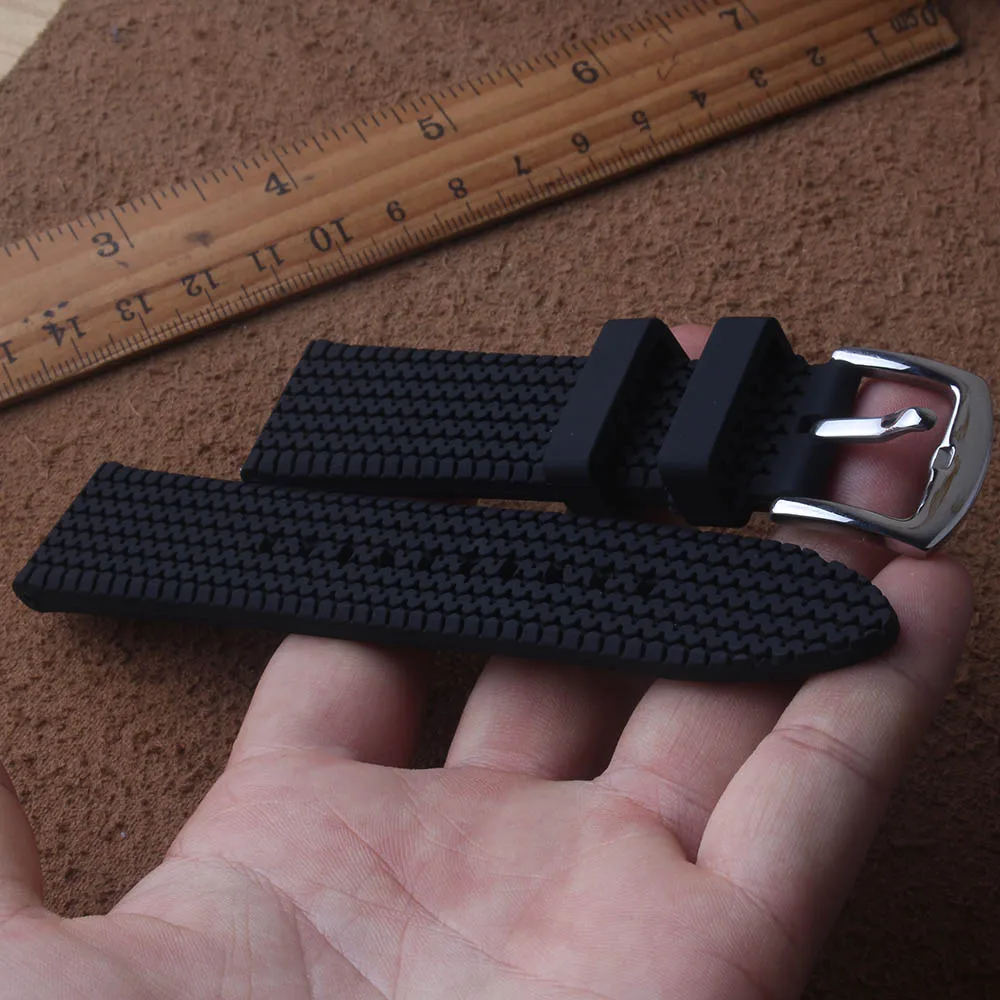 

Watchbands high quality 22mm Silicone Rubber Watch Band for mens Watch band Quick Release Strap Wrist Belts Bracelets tire links