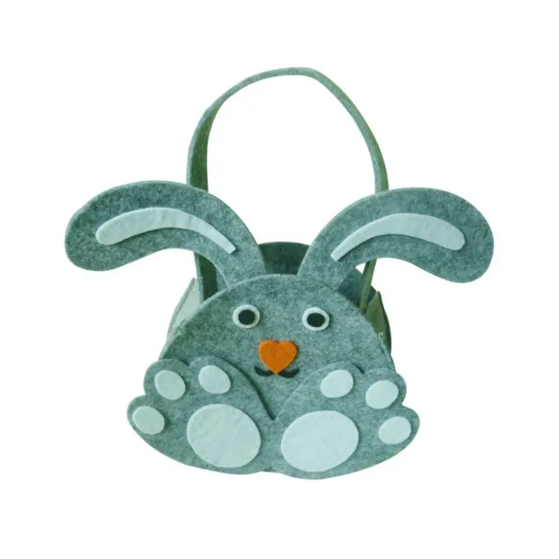 cheap Easter Bunny Basket Felt Rabbit Gift Candy Holder Tote Bags for Easter Egg Party Festival Gift Boxes