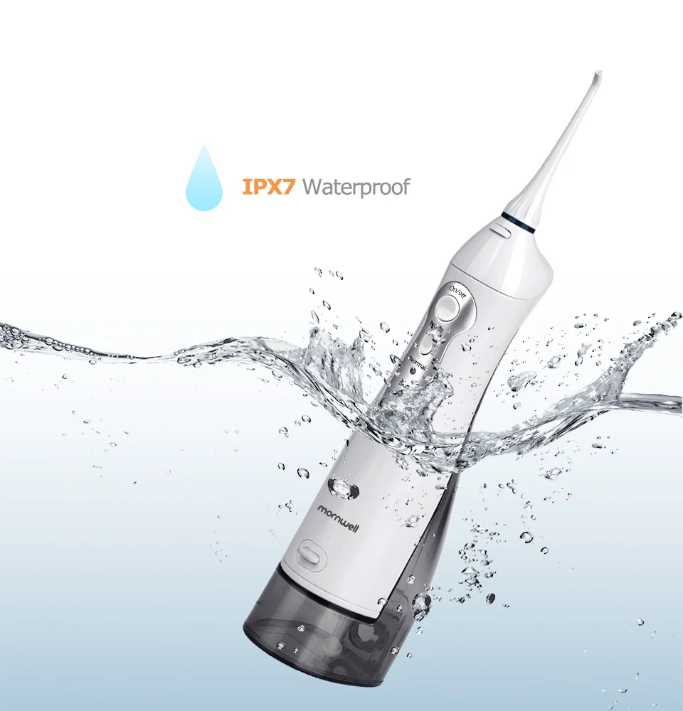 Oral Irrigator USB Rechargeable Water Flosser Portable Dental Water Jet 300ML Water Tank Waterproof Teeth Cleaner