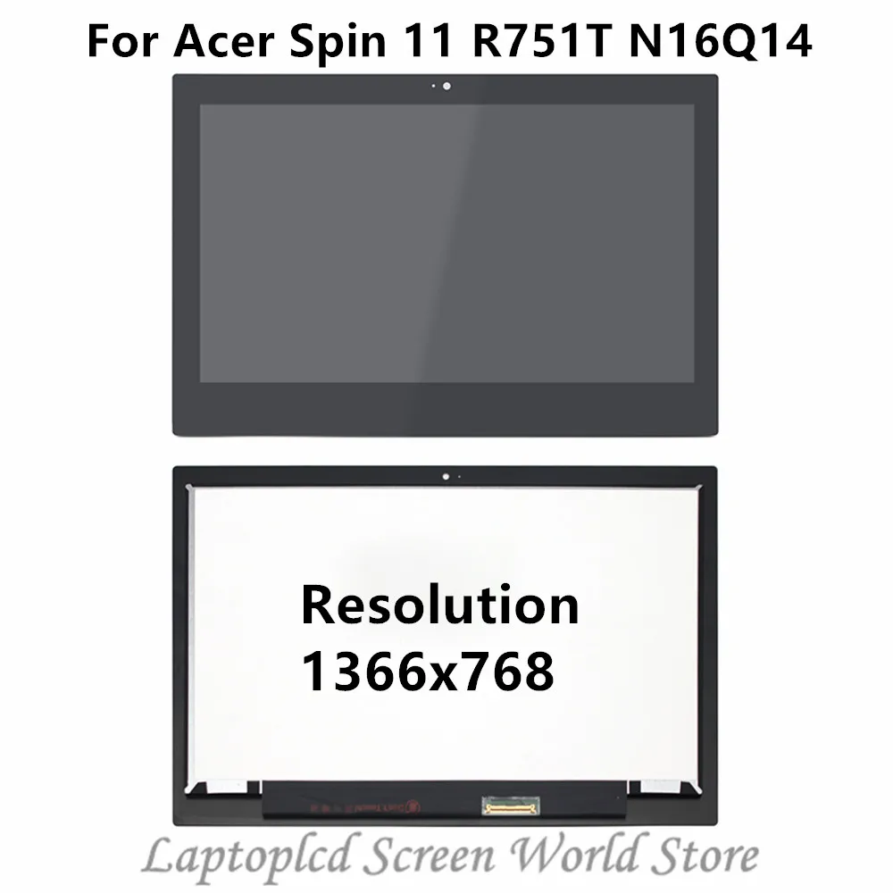 FTDLCD 11.6'' HD LCD Touch Screen Digitizer Replace Laptop Assembly+Bezel For Acer Spin 11 R751T-C4XP N16Q14 Chromebook Version