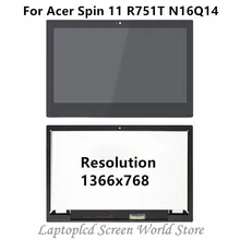 FTDLCD 11.6” HD LCD Touch Screen Digitizer Replace Laptop Assembly+Bezel For Acer Spin 11 R751T-C4XP N16Q14 Chromebook Version