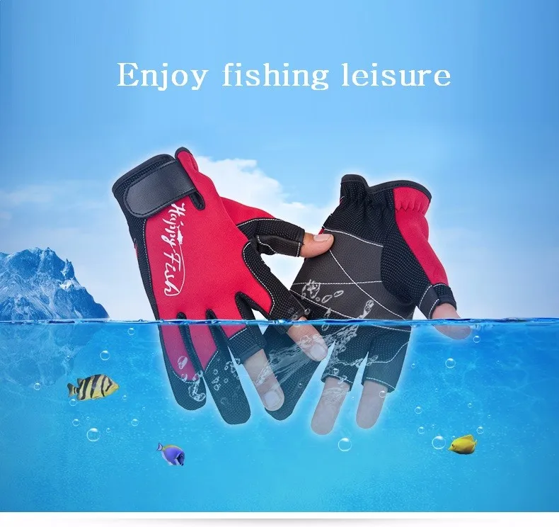 Неопреновые зимние рыболовные перчатки для рыбалки, охотничьи перчатки для рыбалки, перчатки без пальцев, противоскользящие рыболовные снасти, перчатки