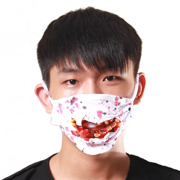 

Free Shipping One Piece Bloody Teeth Zombie FaceMasks Toy Cool Halloween Costumes Dress Make up Horror Prank Joke Supply Gifts