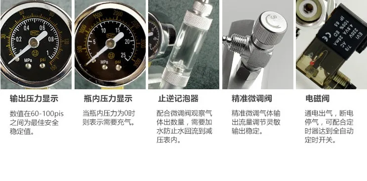 Аквариум CO2 регулятор m22-14 W21.8 интерфейс обратный клапан счетчик пузырьков Магнитный Соленоидный клапан воды завод бак CO2 контроль